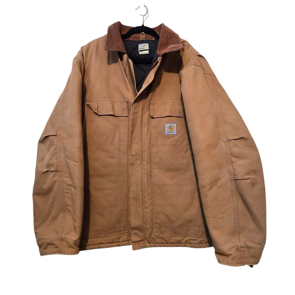 Carhartt Men C03 BRN Jacket Coat 46R Mexico Arctic Quilt Duck Canvas Work Grunge